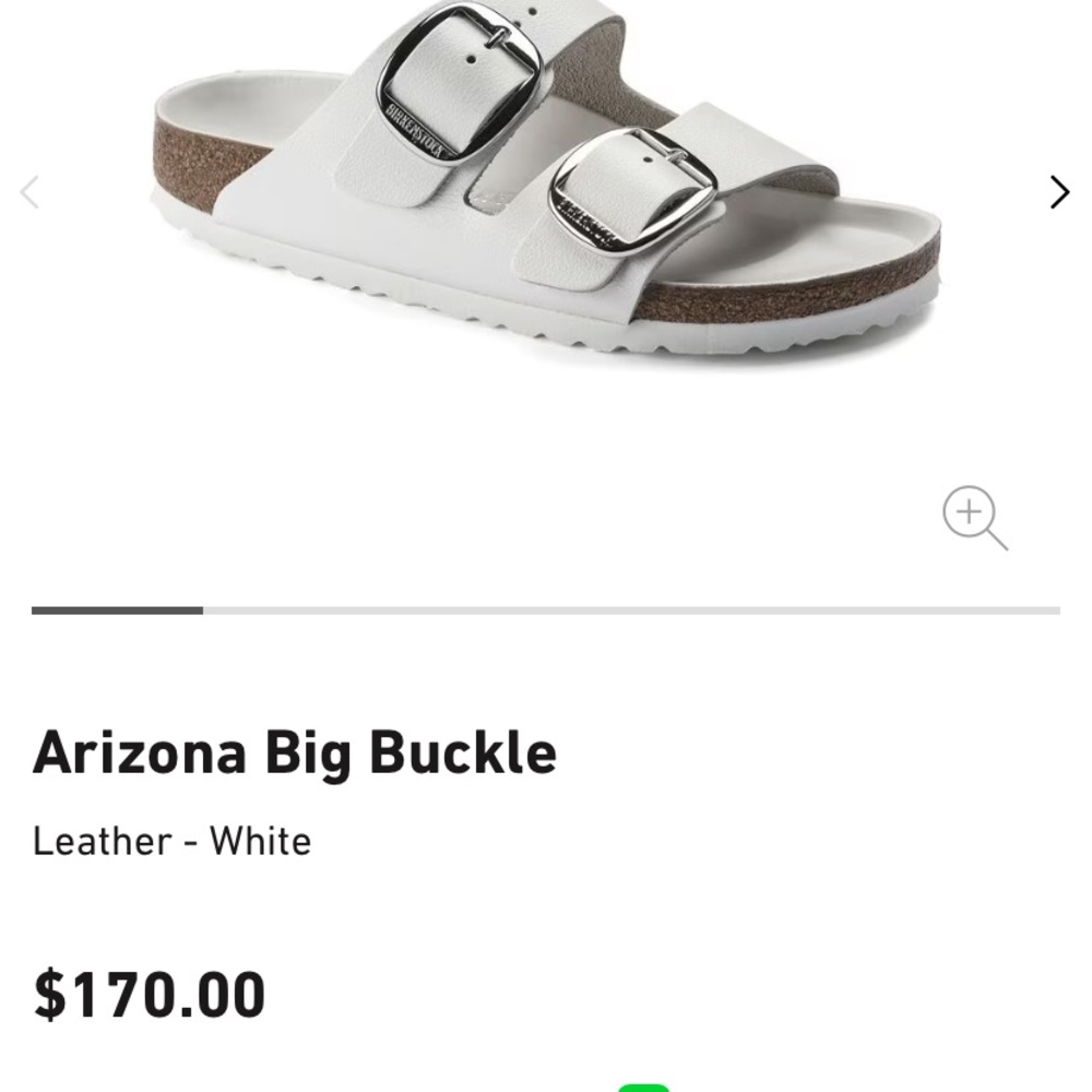 Birkenstock big silver buckle white leather sandals - Picture 10 of 12